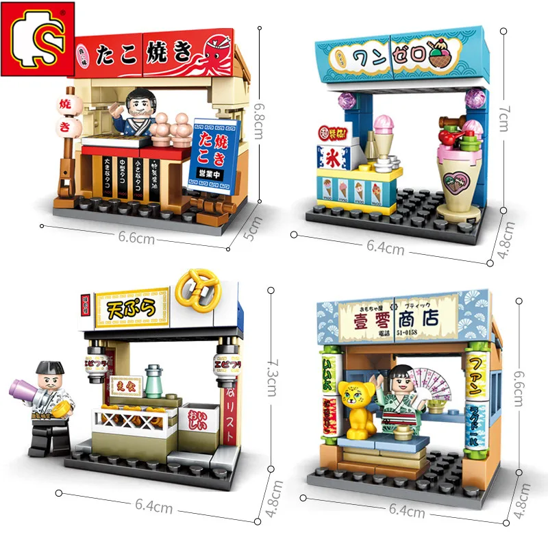 

SEMBO Blocks Mini City Street Food Sushi Shop Store MOC Building Blocks Kids Educational Toys for Girl Boy Gift Juguetes Bloques
