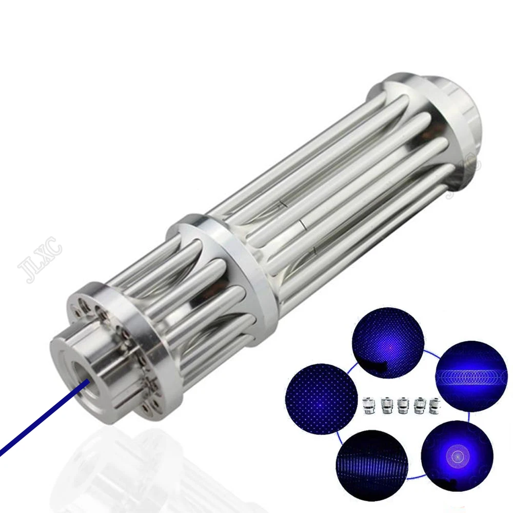 

Мощный яркий синий лазерный фонарик 450 нм с регулируемым фокусом, лазерная указка/сигары/Свеча для охоты