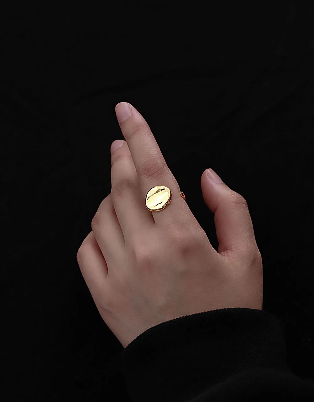 

925 Sterling Silver Rings for Womenring Adjusters Sizers Geometric Round Ring Regular Light Concave Open Ring Party Jewelry