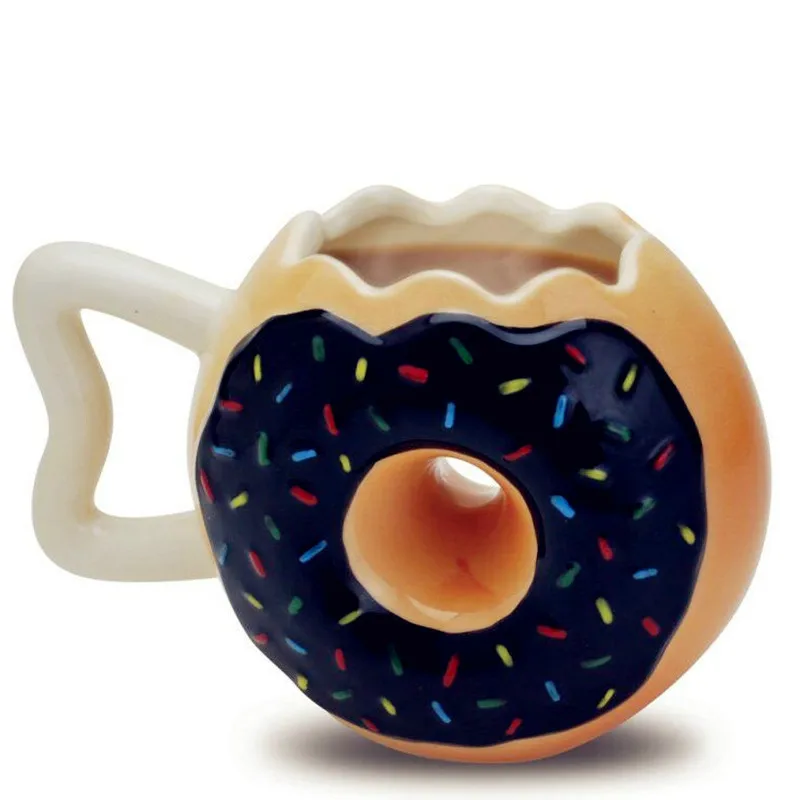 Креативные керамические кофейные кружки с пончиком чашка для хлеба печенья воды