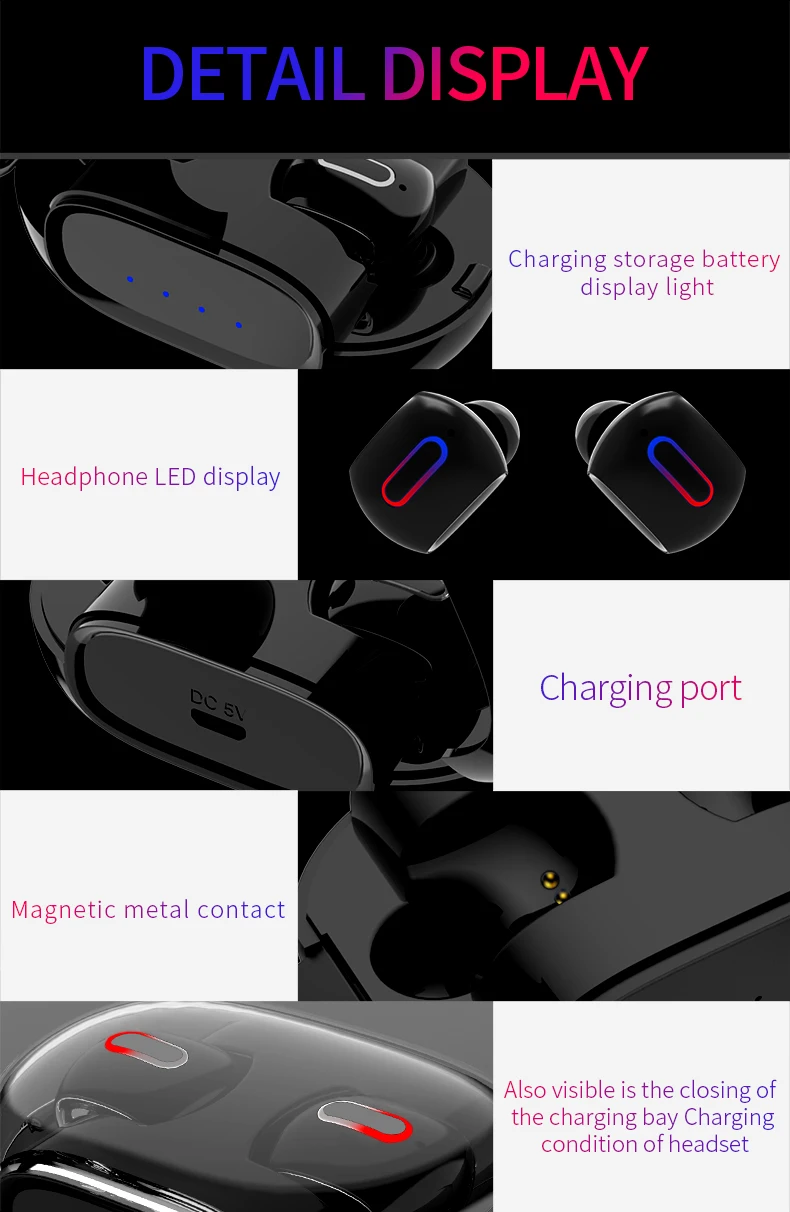 G2 TWS мини беспроводной стерео HIFI5.0 bluetooth наушники спортивные водонепроницаемые наушники ушной заглушки типа dual ear touch с зарядным отсеком