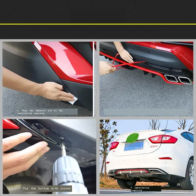 

Automobile Modified Protector Car Spoiler Auto Lip Coche Bumper 2009 2010 2011 2012 2013 2014 2015 2016 2017 FOR Chevrolet Cruze