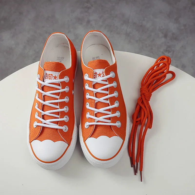 

Women Shoes Autumn Summer Canvas Casual Shoes Solid Color Female Pink Sneakers Lace Up Sweet Flat Heel