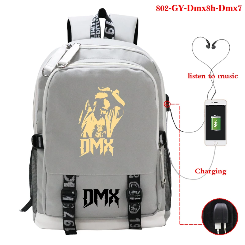

Men's School Backpack DMX Print Backpacks Laptop Travel Bag Teenage Boys School Bag Usb Charging Backbag Backpacks for Women