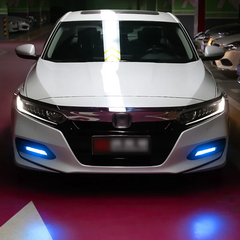 

LED DRL For Honda Accord 10th 2018 2019 Daytime Running Light With Turn Signal Lamp + Blue Night Time Running Light Car styling