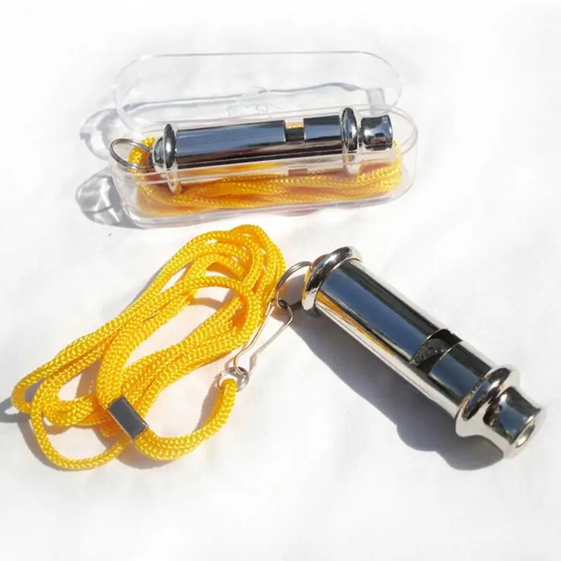 

Metal Referee Whistle With Lanyard Neck Rope Cord Emergency Security Outdoor Ball Sports Game Dog Trainning Whistle 1PC