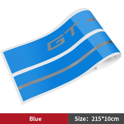 Blue TPIC наклейки для автомобиля из углеродного волокна GT LOGO, боковые полосы для гоночного автомобиля, наклейки для кузова и наклейки для Ford Mustang 2009 - Название цвета: Blue