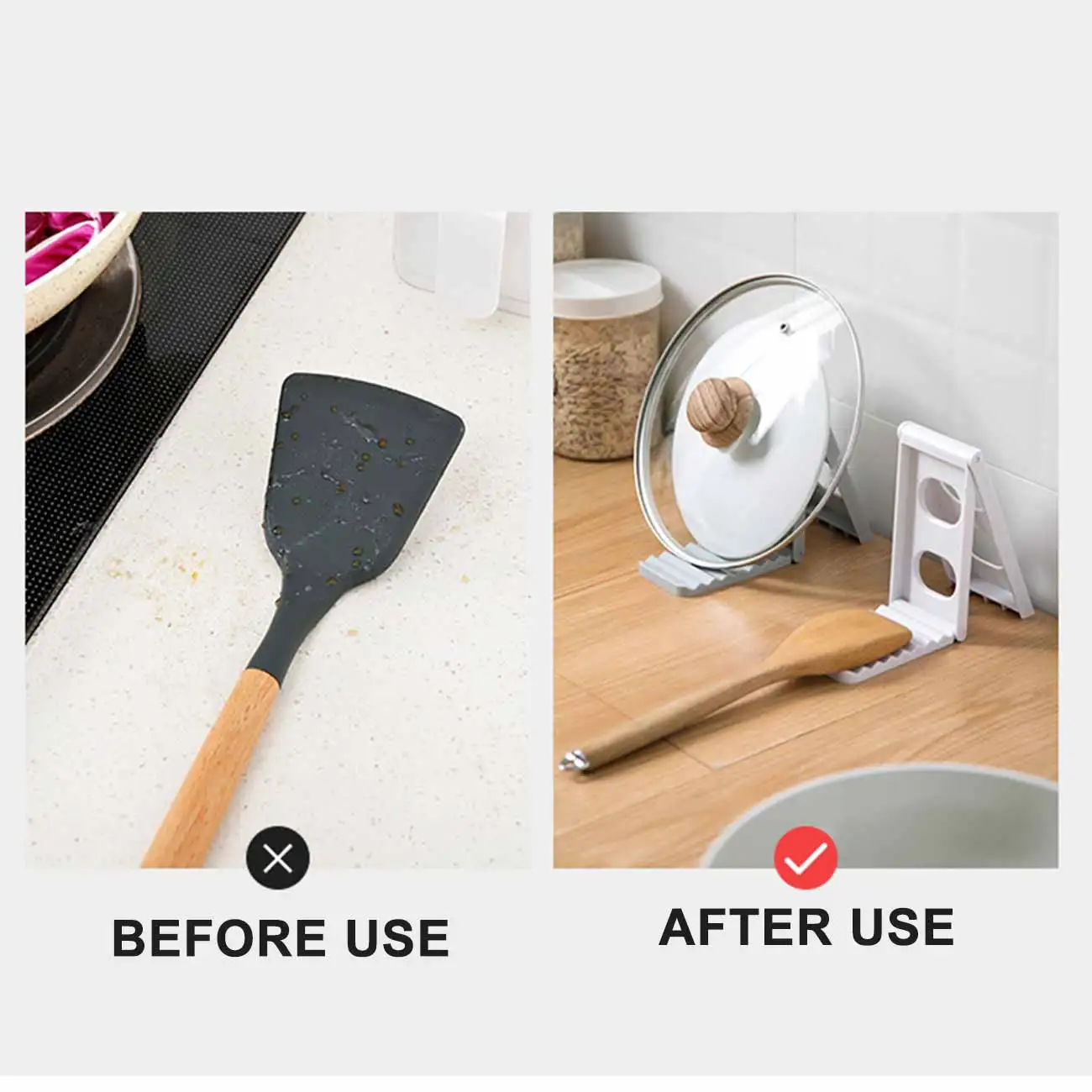 

Foldable Pot Lid HolderKitchen Pot Shovel Shelves Cutting Board Chopping Board Storage Rack Kitchen Supplies