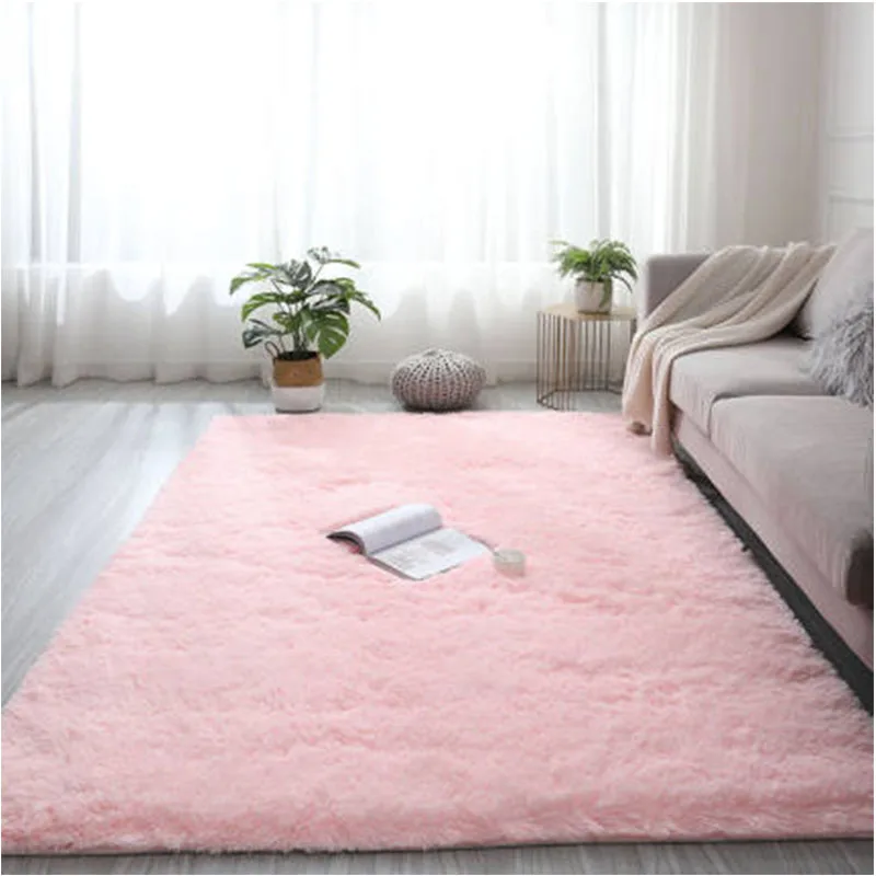 

Nordic Pink Fluffy Carpet Rugs For Home Living Room Grey Area Rug Bedroom 200X300Cm Large Size Plush Anti-Slip Soft Carpet White