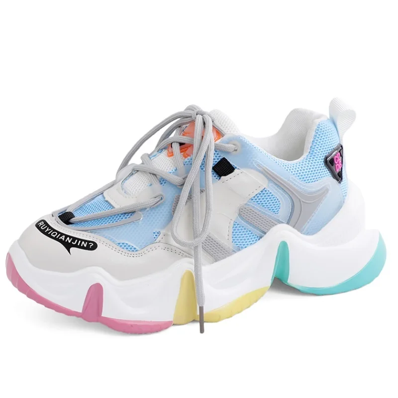 

Women Vulcanized Shoes Gilrs Sweet Pink Woman Flats Sneakers Breathable Spring Autumn Female Lace Up Shoes Casual Footwear