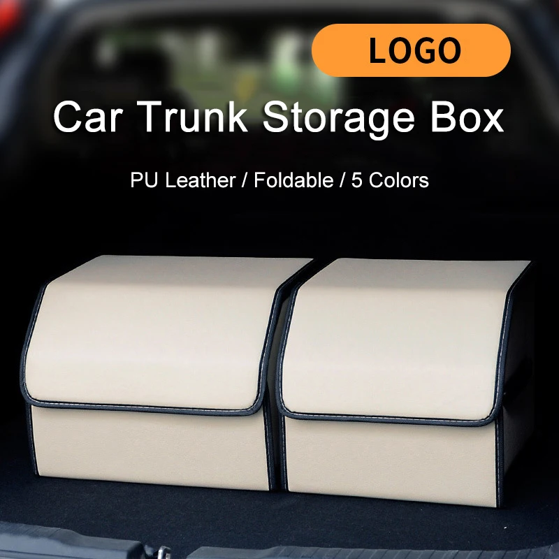 Продажа Однотонная коробка для хранения в багажник автомобиля, водонепроницаемый автомобильный Органайзер из искусственной кожи, складная коробк...