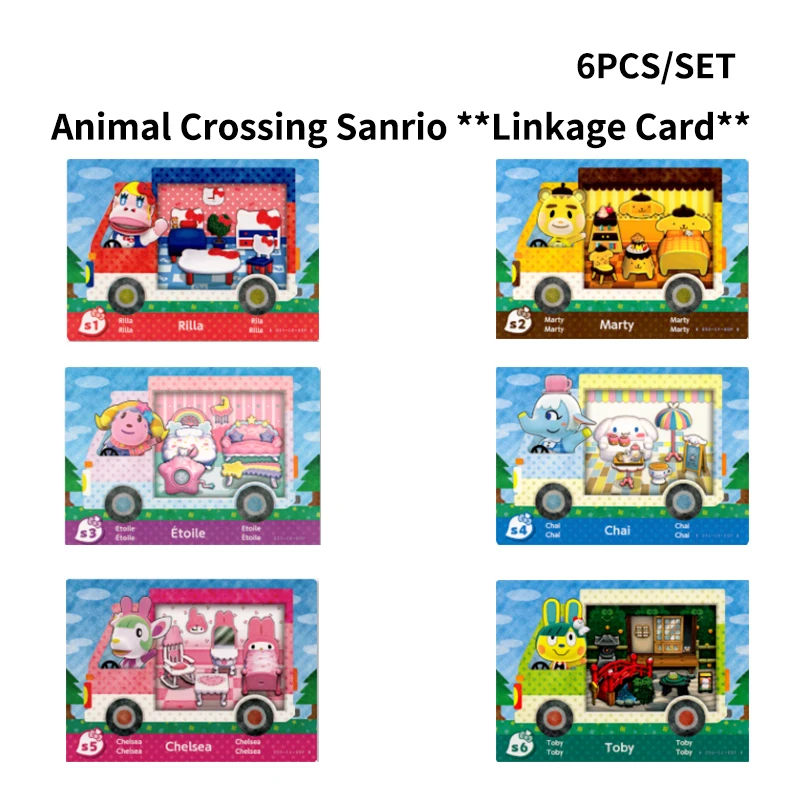 

For Nintendo Switch/3dsSanrio Amiibo Cards! Animal Crossing New Horizons Sanrio Amiibo Cards x whole set - 6 pcs / lot S1-S6