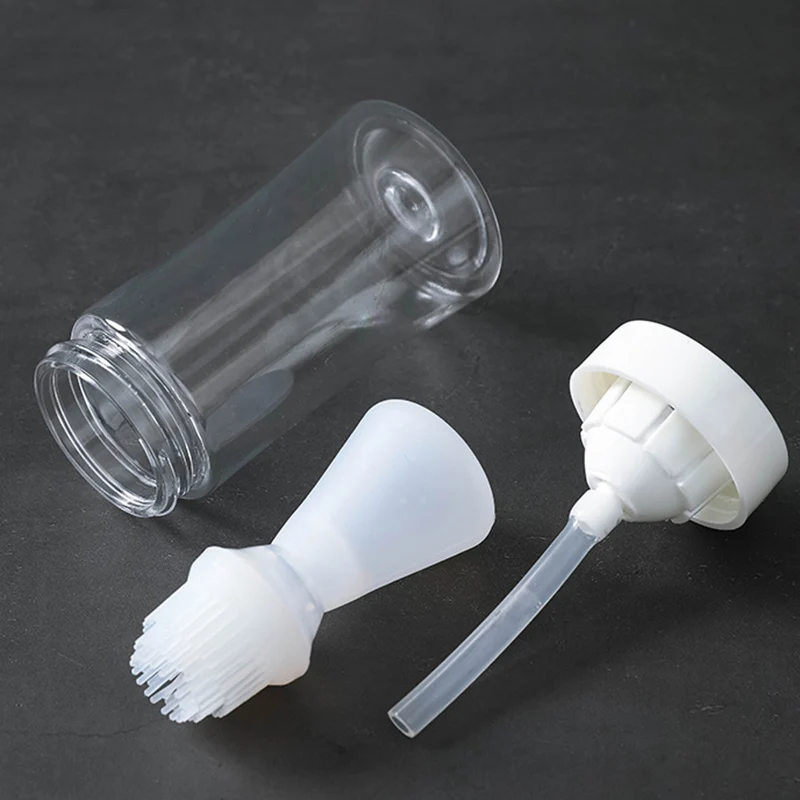 Горячая барбекю силиконовая бутылка со щеткой для смазывания маслом пресс-типа с