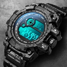 Military Men Sport Watch Multifunction Waterproof Led Digital Boy Student Watch Silicone Strap Calen