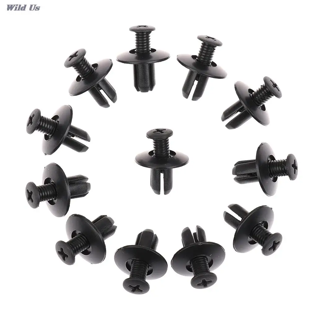 

100pcs 8mm Hole Door Rivet Plastic Clip Fasteners Black Cars Lined Cover Barbs Rivet Auto Fasteners Retainer Push Pin Clips
