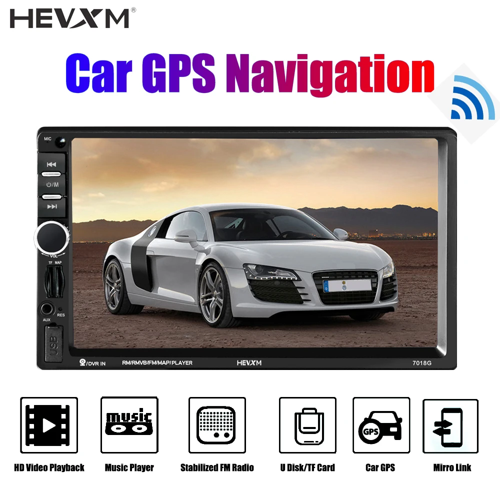 7 дюймов Автомобильный GPS навигатор Android Bluetooth 2 Din Авторадио Универсальный MP5 плеер заднего вида автомобиля Mirrorlink стерео аудио 7018G