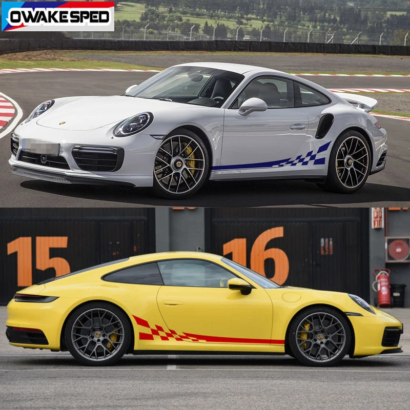 Графическая наклейка с гоночным флагом виниловые наклейки на дверь автомобиля и