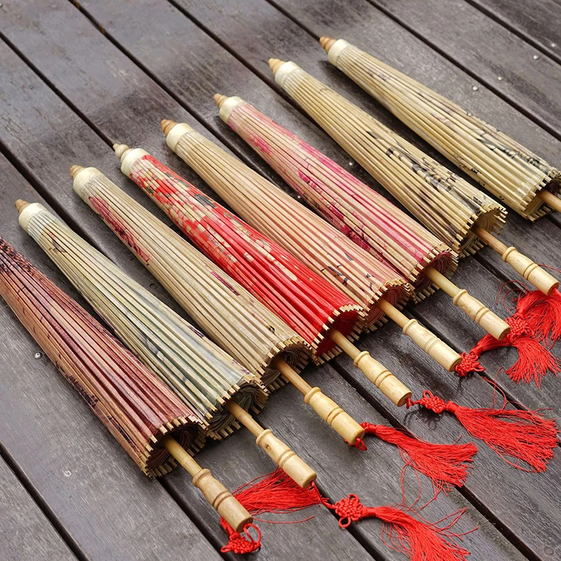 Rain-proof oiled paper umbrellas classic custom Female handmade craft decorative props tung oil umbrella | Дом и сад