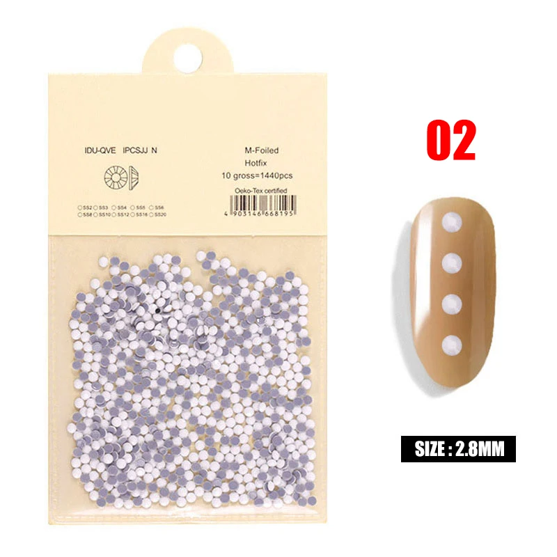 Украшение для ногтей однотонные белые стеклянные наклейки AB цветные украшения