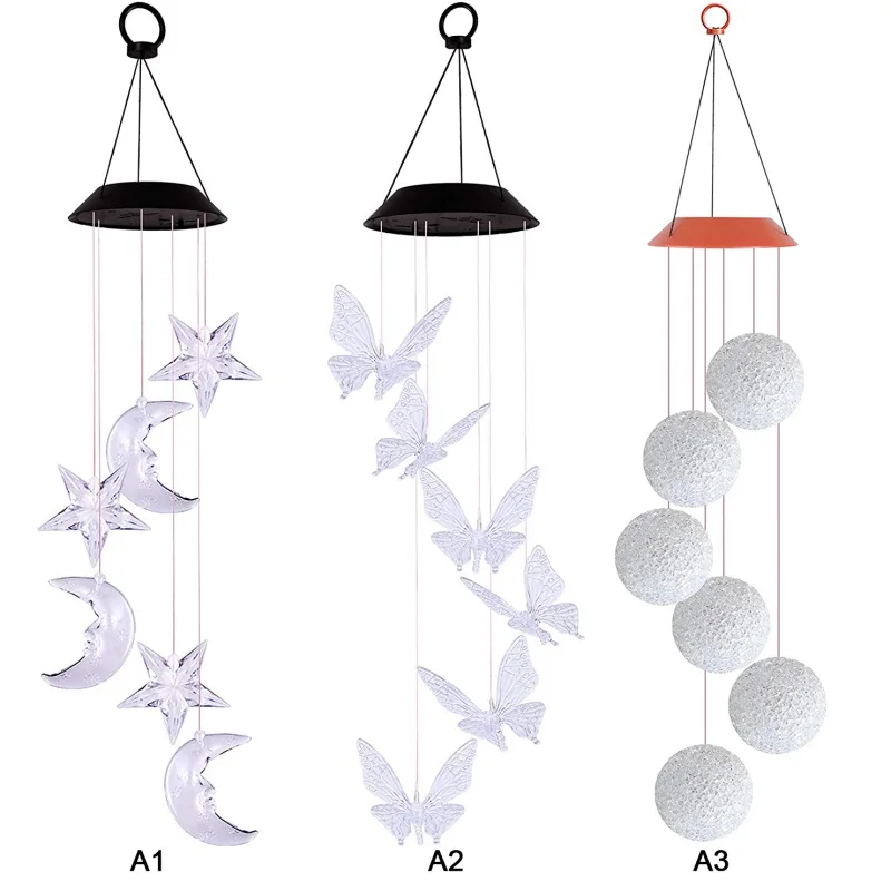 

LED Solar Wind Chime Lights String Butterfly Glowing Light Courtyard Landscape Lamp For Outdoor Garden Festival Decoration &