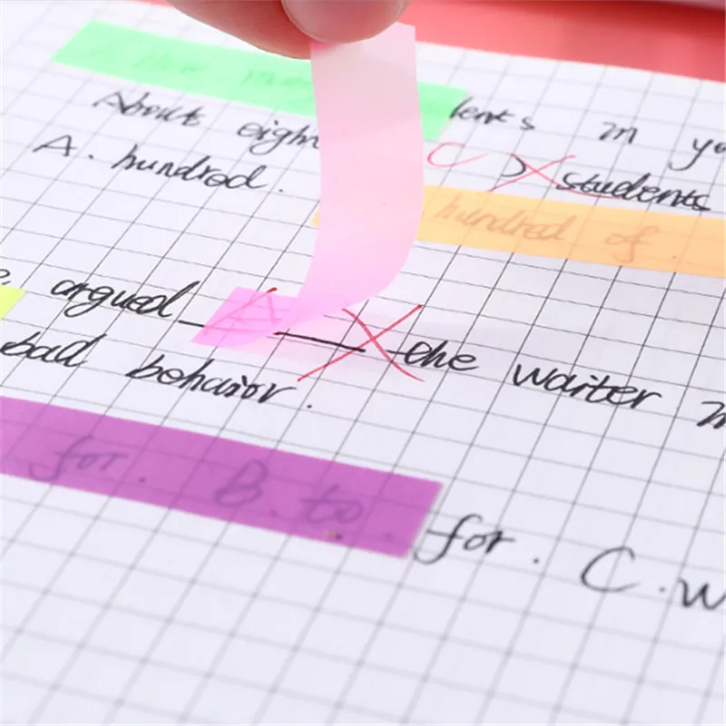 

200 sheets Fluorescence Self Adhesive Memo Pad Sticky Notes Bookmark Marker Memo Sticker Paper Student office Supplies