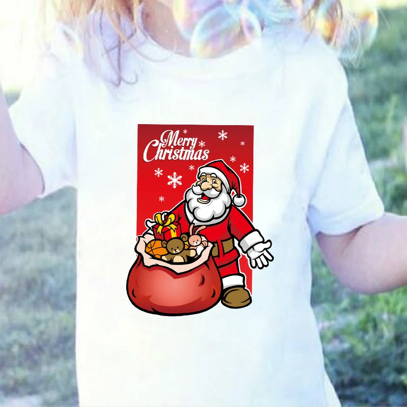 

DERMSPE 2019 New Fashion Cute Elk Print T-shirt Clothes Casual Kids Short Sleeve Top Toddler Children Soft Breathable T-shirt