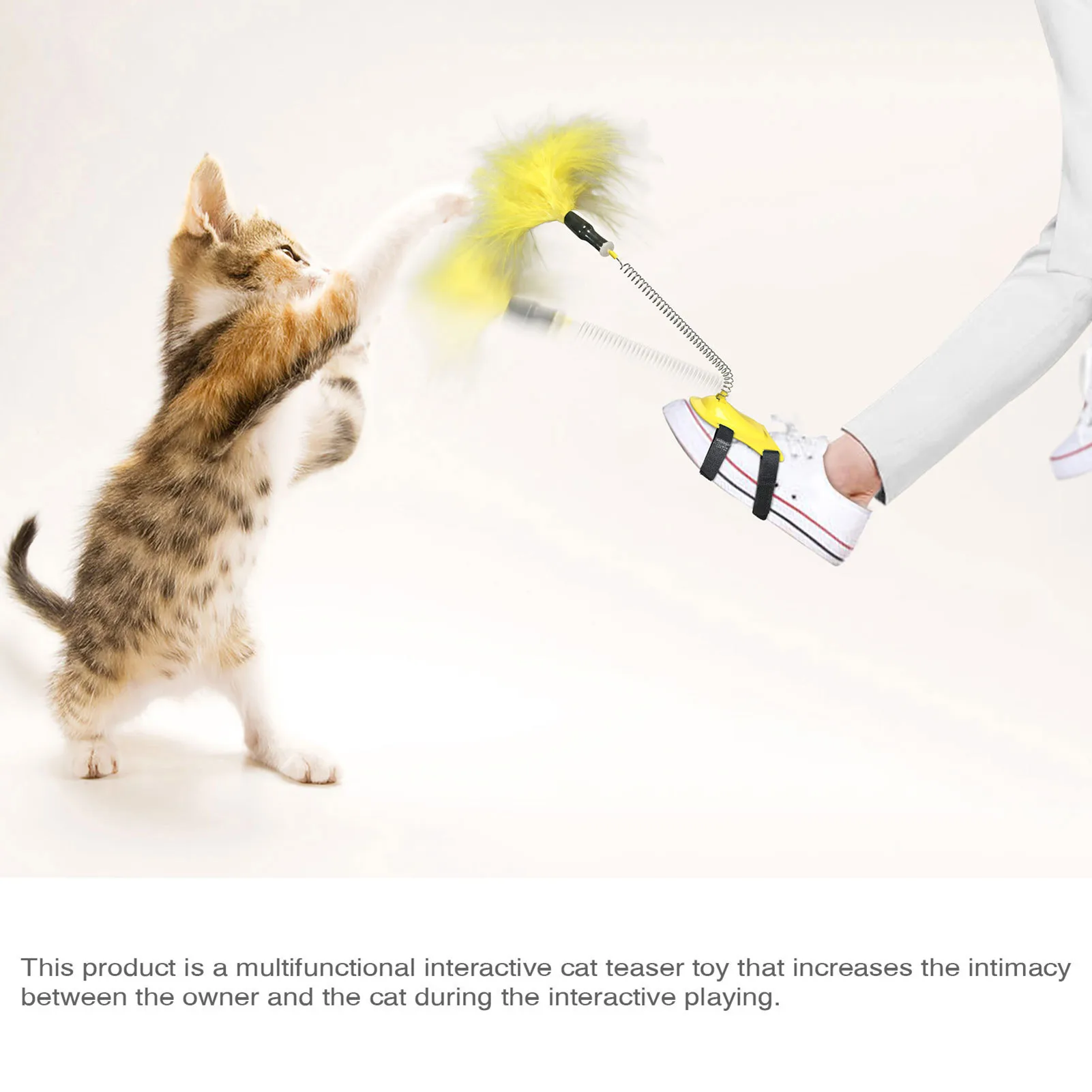 

Pet Cat Teaser Toys Cat Supplies Small Foot Toys Spring Funny Cat Stick Feather Cat Toys For Cat Catcher Teaser Toy Pet Supplies