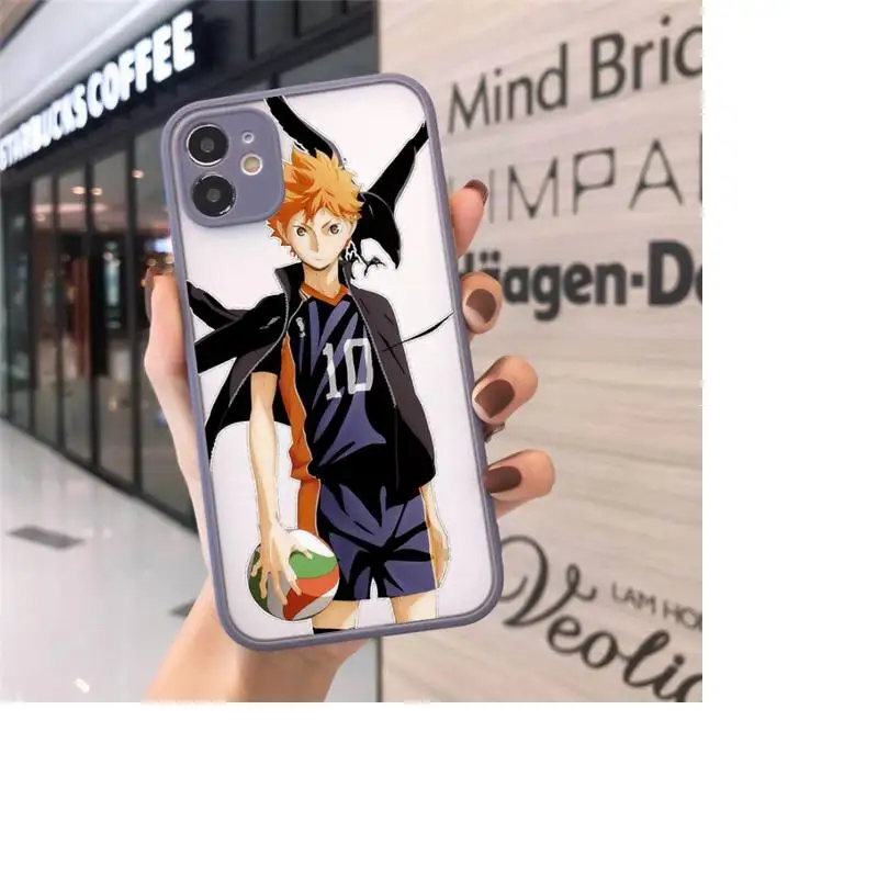 

Anime Haikyuu Love Volleyball Phone Case Matte transparent For Gray iPhone 12 Mini 11 Pro XR XS Max 7 8 Plus X Back Cover