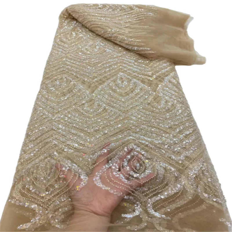 

Африканская французская Тюлевая кружевная ткань с блестками 2021, Высококачественный кружевной материал, нигерийские кружевные ткани для шитья одежды