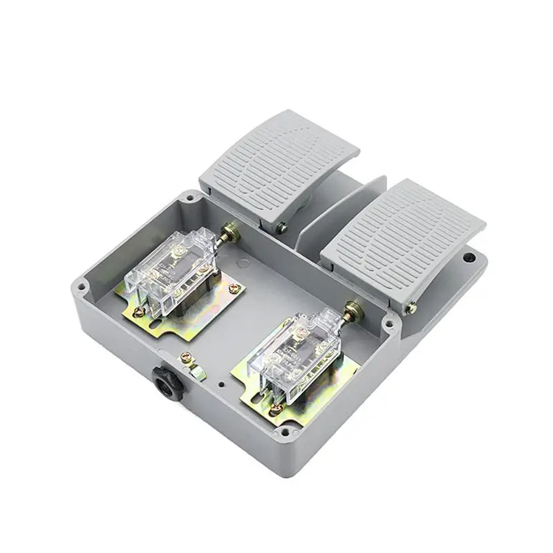 

Hot YO-Foot switch YDT1-16 aluminum shell gray double pedal switch machine tool accessories switch