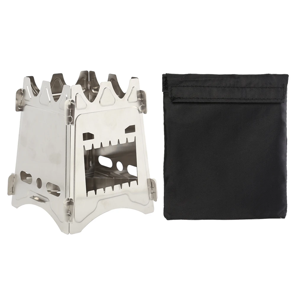 Туристическая плита из нержавеющей стали портативная дровяная плитка для