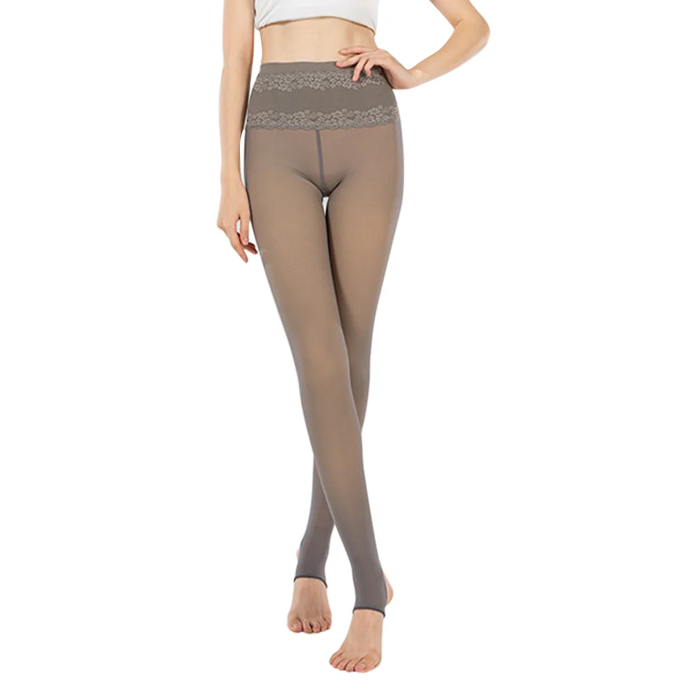 

Hot Selling Opaque Open Toe Compression Leggings Women High Waist Warm Leggings