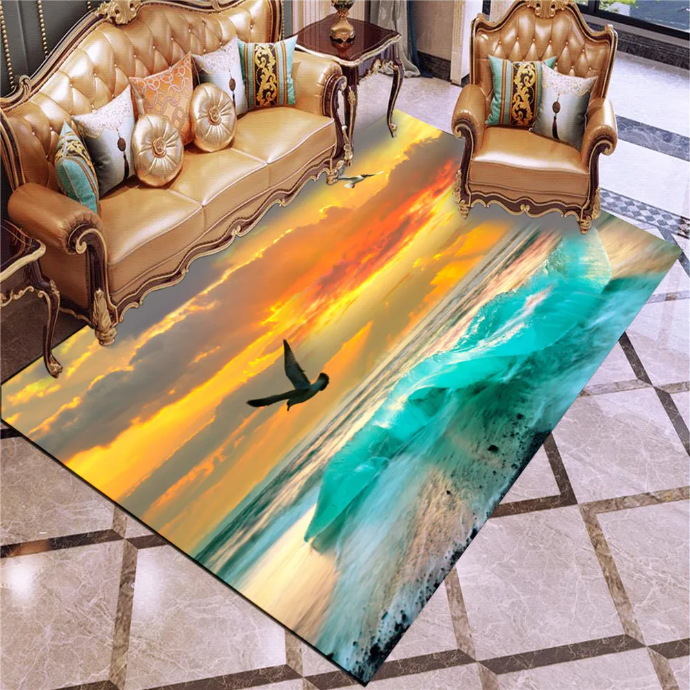 

Sea Ocean Carpet Anti-Skid Area Floor Mat 3D Rug Non-slip Mat Dining Room Living Room Soft Bedroom Carpet Style