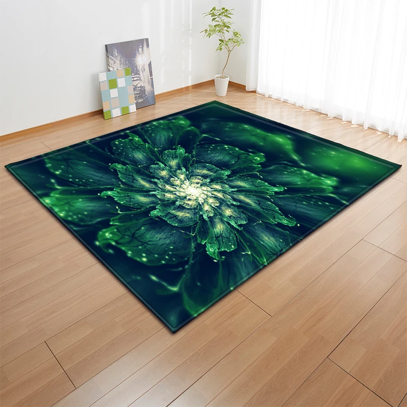 Современный модный ковер для гостиной 3D цветной цветочный нескользящий