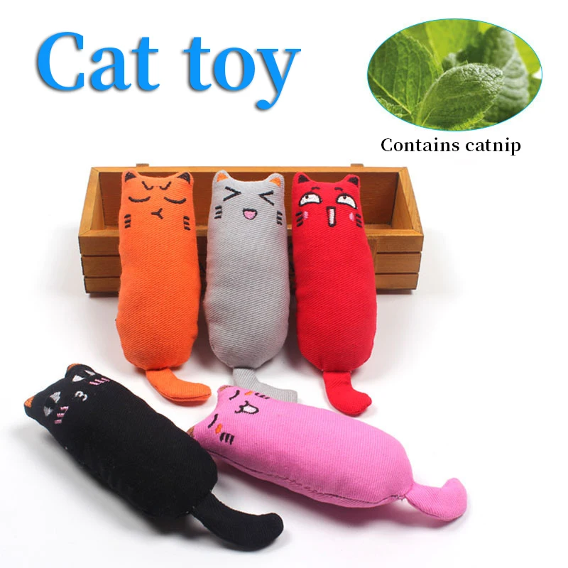 

Mini Cute Pet Plush Toys Claws Thumb Bite Cat Mint Scratcher Teeth Grinding Catnip Cat Toy Interactive Tools Pet Supplies 1Pc