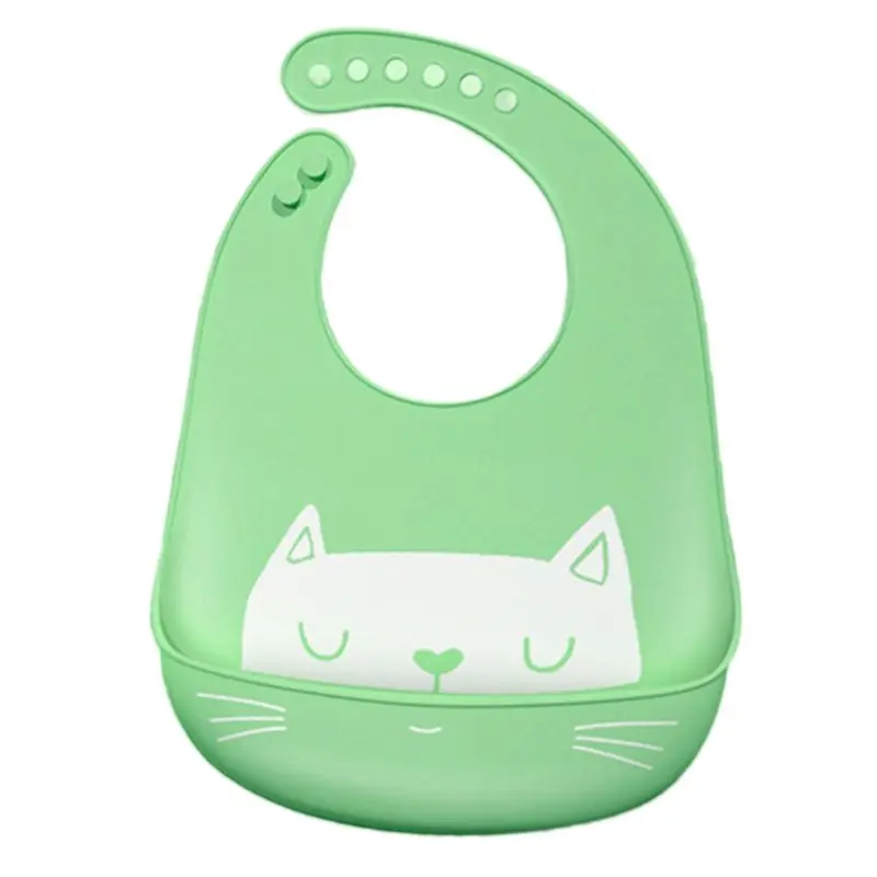 

Silicone Baby Bib No-wash Roll Up Crumb Catcher Cartoon Waterproof Kids Boys Girls Feeding Supplies