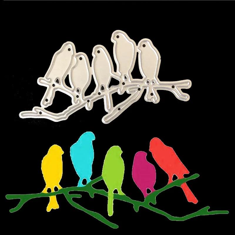 Новые милые птички на ветке металлические режущие штампы 2019 Kscraft высечки для