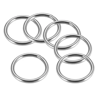 uxcell 5 6pcs stainless steel o ring 20304050608090100mm inner diameter 3 6mm thickness strapping welded round rings
