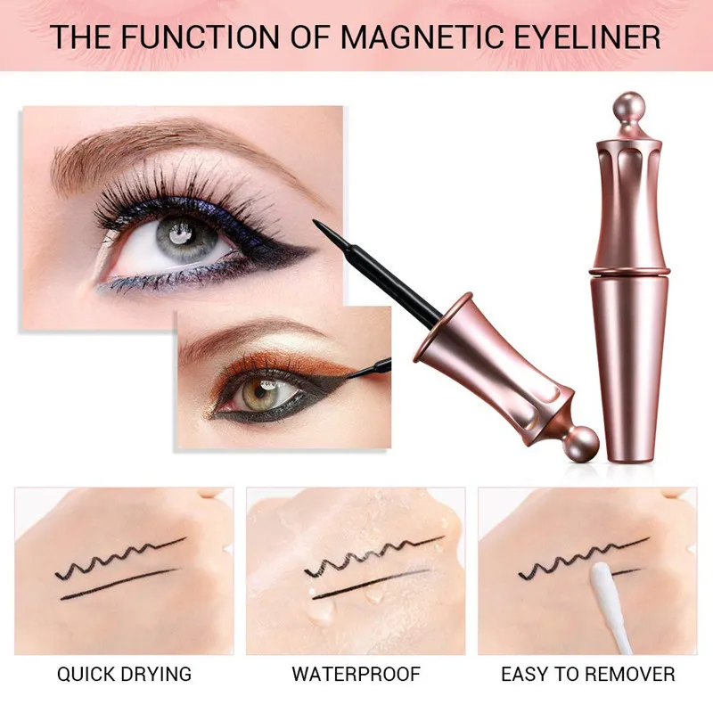 

Eyelashes 3D False Mink Eyelashes Reusable Magnet Lashes Magnetic Liquid Eyeliner&Magnetic False Eyelashes &Tweezer Set