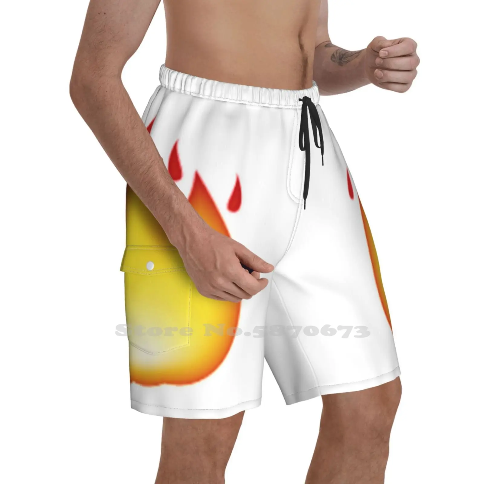 

Fire Breathable Personality Holiday Beach Shorts Fire Hot Pretty Android Ios Keyboard Chat Lit