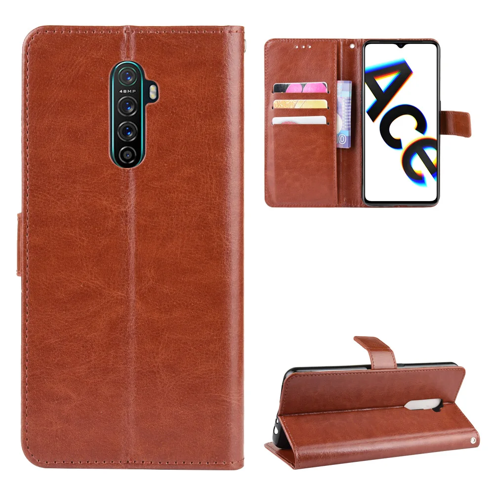 

Oppo Reno Ace Case Oppo RenoAce Retro Wallet Flip Style Glossy Skin PU Leather Flip Back Cover For Oppo Reno Ace Phone Cases