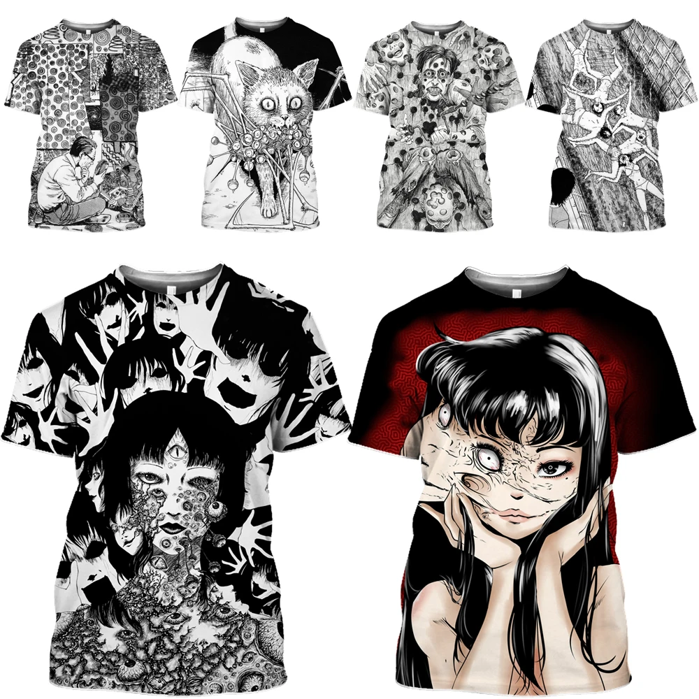 Топ Мамба Хэллоуин косплей аниме девушка женская футболка 3D принт Junji Ito Мужская