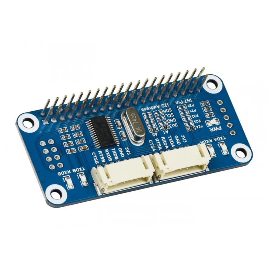 Серийная Плата расширения для Raspberry Pi интерфейс I2C обеспечивает 2 канальный UART и 8