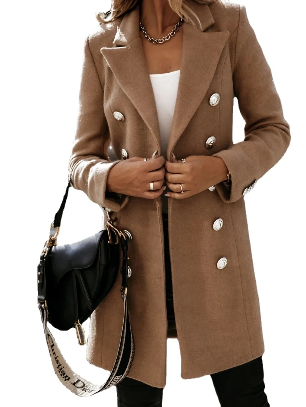 

2021 Autumn Women's British Style Double Breasted Trench Coat Plus Size High Quality