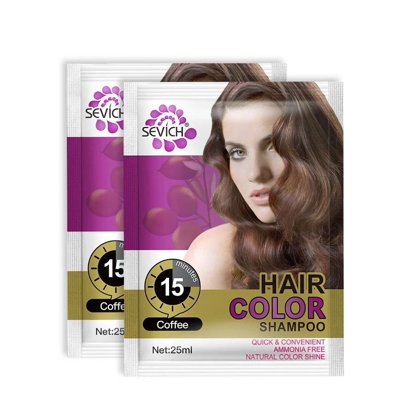 

25ml Hair Color Shampoo Only 15 Minutes Hair Dye Shampoo For Woman Short Hair Color Dye Hair