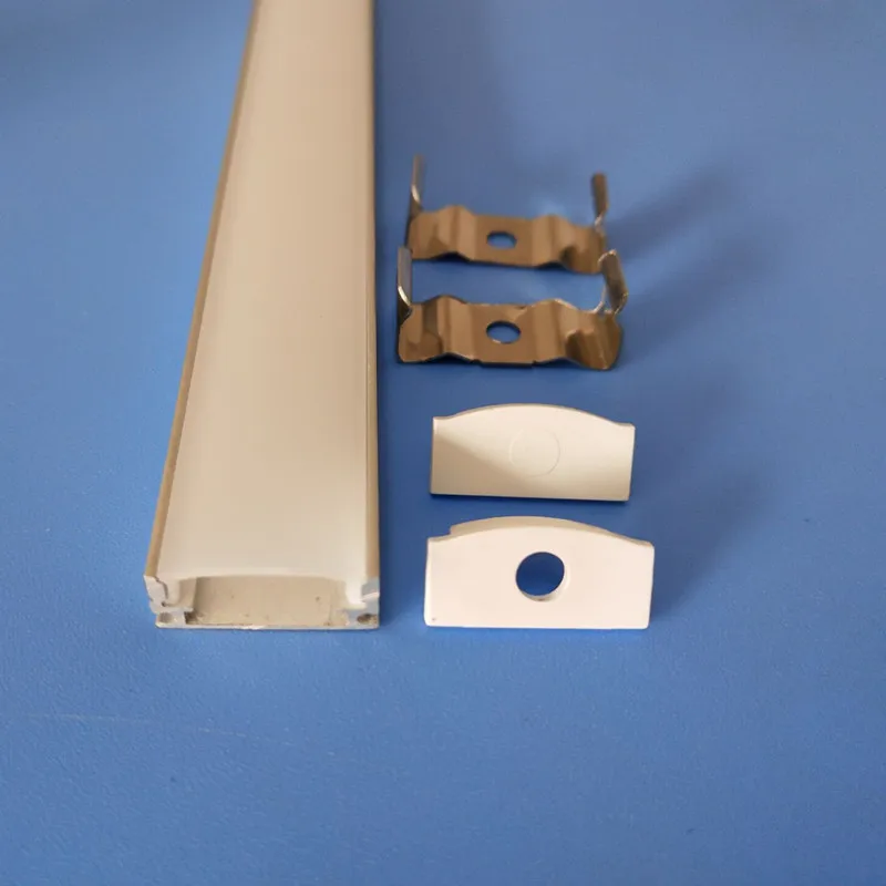 free shiping  LED Aluminum Channel with Cover, End Caps and Mounting Clips for LED Strip Light Installations  2m/lot 40m/lot