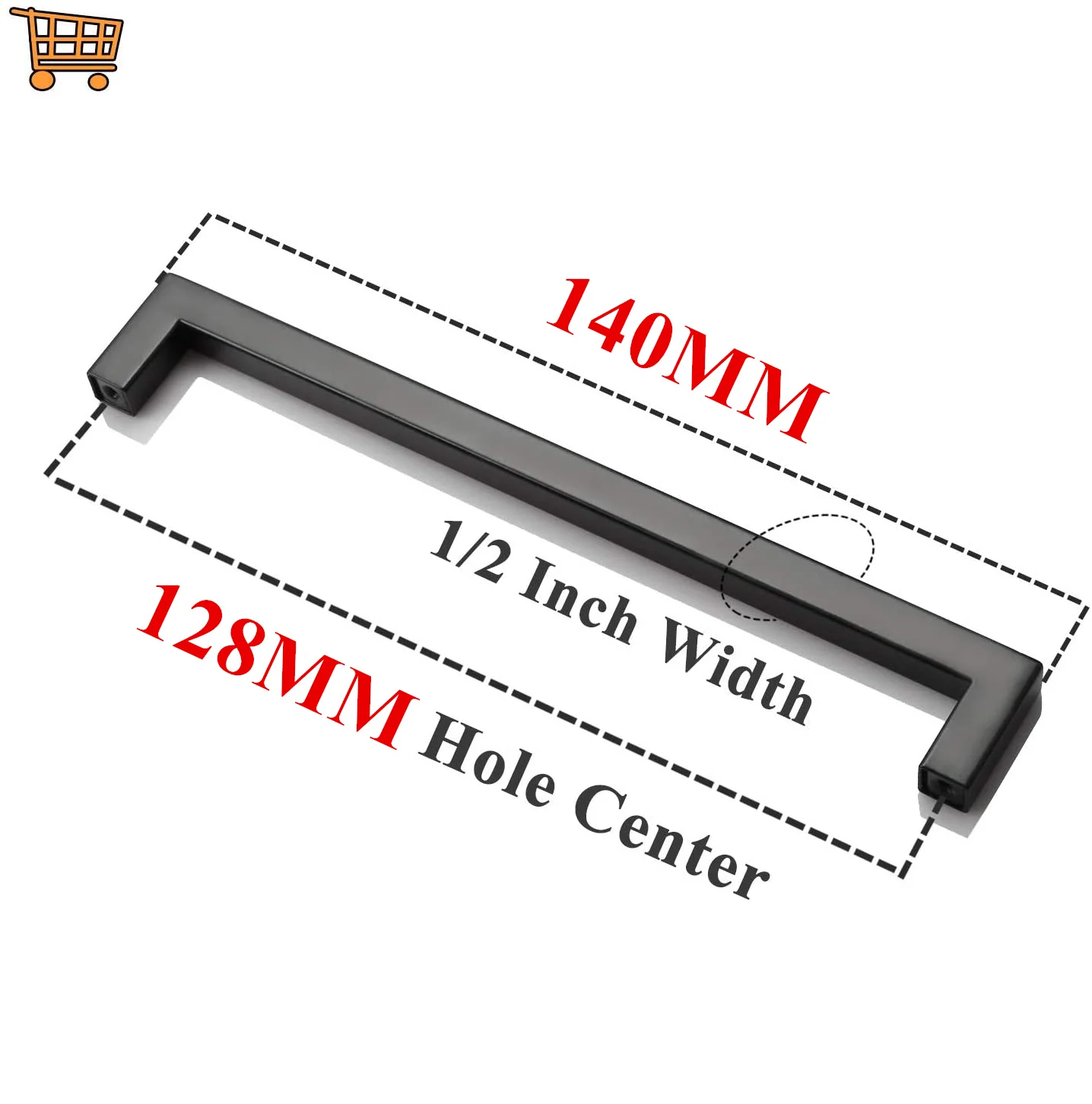 Мебельные ручки для шкафа черные кухонного ящика квадратные из нержавеющей