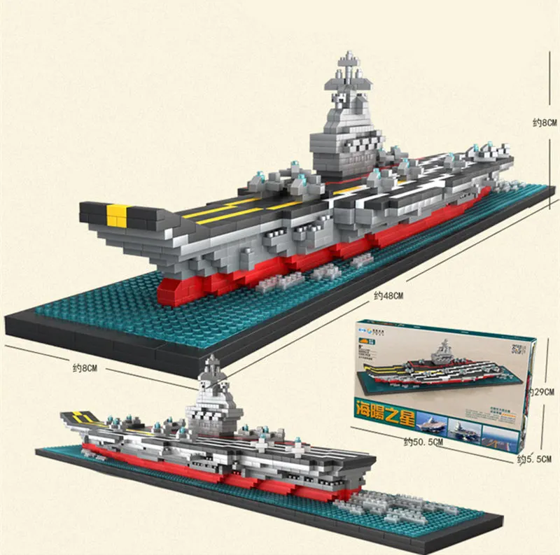 

[Забавный] самодельная сборка, 1300 шт., алмазная авиаперевозка, 3D модель корабля, корабля, строительные блоки, кирпичи, обучающая игрушка, детс...