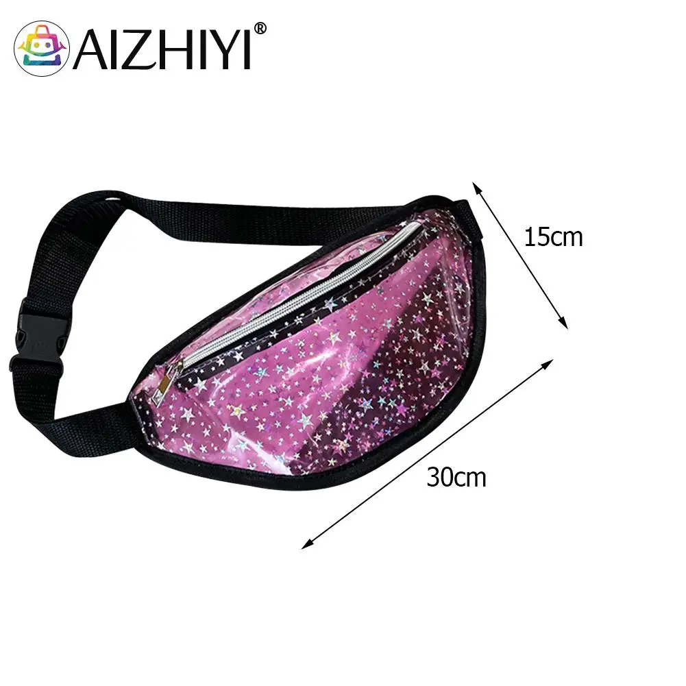 

Fashion Women Transparent Stars Printing Crossbody Messenger Chest Bag Casual Ladies Large Capacity Waist Packs Handbags