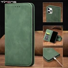 Роскошный кожаный флип-чехол для iPhone 12 13 Mini 11 Pro X XS Max XR 8 7 6 6s Plus SE 2020 слот для карт Магнитный чехол для телефона